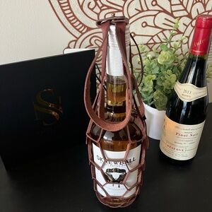Handmade Genuine Leather Wine Bottle Holder Tote Carrier Giftable BYOB reusable